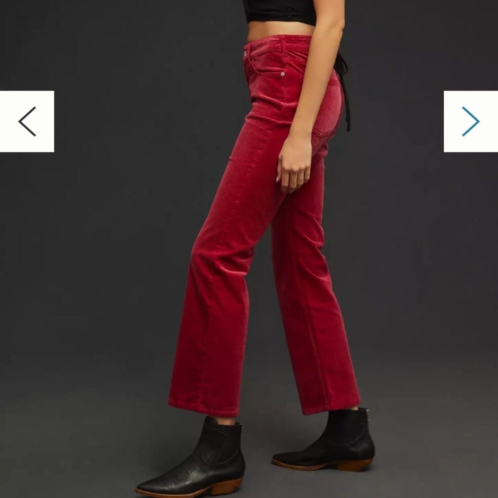 Pilcro Anthropologie Yaya Mid Rise Corduroy Pink Crop
